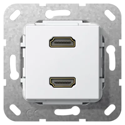 Productafbeelding van GIRA HDMI-adapter, 2-voudig, signaalomvormer, model 567103, kleur: zuiverwit