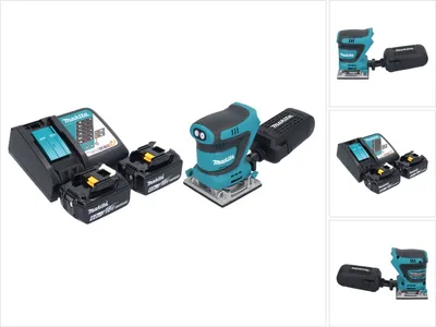Produktbild von Makita DBO 484 RG Akku Schwingschleifer 18 V 112 x 102 mm + 2x Akku 6,0 Ah + Ladegerät