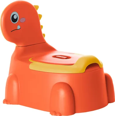 Immagine prodotto di Vasino per bambini - Vasino con schienale - Sedile WC per bambini - Vasino per neonati e bambini - Vasino per l'addestramento al vasino - Con contenitore rimovibile - Vasino arancione per l'addestramento al vasino