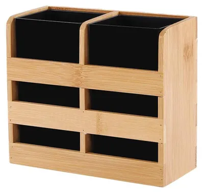 Immagine prodotto di Solidchoice - Porta posate in legno con 2 scomparti