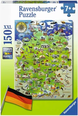 Produktbild von 150 Teile Ravensburger Kinder Puzzle XXL Meine Deutschlandkarte 10049