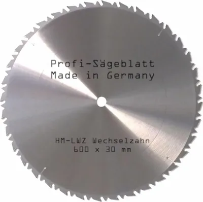 Produktbild von HM Sägeblatt 600 x 30 mm Z= 36 LWZ Hartmetall Kreissägeblatt Wechselzahn mit Spanabweiser für Naturholz Brennholz Hartholz zum Sägen mit Wippsäge Tischkreissäge Kreissäge Kappsäge Brennholzsäge