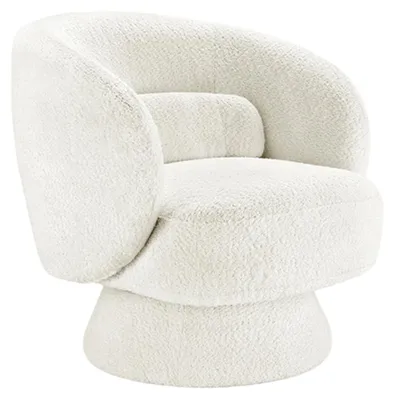 Produktbild von riess-ambiente Sessel BOSSA NOVA beige Bouclé 360° drehbar
