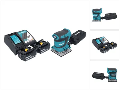 Produktbild von Makita DBO 484 RM Akku Schwingschleifer 18 V 112 x 102 mm + 2x Akku 4,0 Ah + Ladegerät