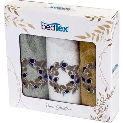 Produktbild von Geschenkset mit 3 Frottierhandtüchern Olivenkranz