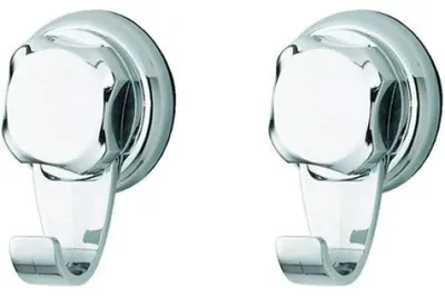 Produktbild von COMPACTOR Bestlock Badhaken, ohne Bohren, Belastbarkeit bis 3 kg, chrom, 2 Stück
