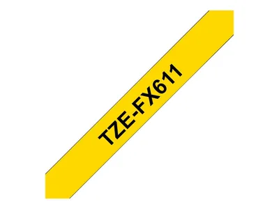 Obrázok produktu pre Brother TZE-FX611, Čierna na žltej, TZe, Čína, 5 rok / roky, Brother, 6 mm
