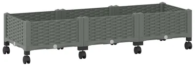 Obrázok produktu pre vidaXL záhradný kvetináč na kolieskach, svetlosivý, 120 x 40 x 33 cm, PP