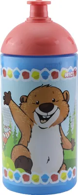 Produktbild von NICI Murmeltier und Eichhörnchen Trinkflasche, Trink Flasche, Kinderflasche, Polypropylen, Blau / Bunt / Orange, 500 ml, 41871