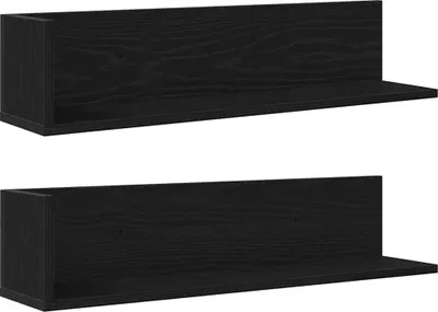 Produktbild von vidaXL Wandregale 2 Stk. Schwarz 75x16,5x16,5 cm Holzwerkstoff