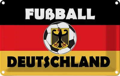 Produktbild von vianmo Blechschild 12x18 cm Fußball Deutschland Sport Hobby