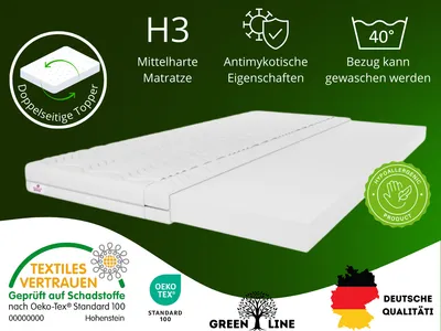 Zdjęcie produktu dla Materac nawierzchniowy TOP3, rozmiar materaca nawierzchniowego: 80x200x3, w komplecie z pokrowcem. Pokrowiec, kolor materaca nawierzchniowego: czarny, średnio twardy: H3