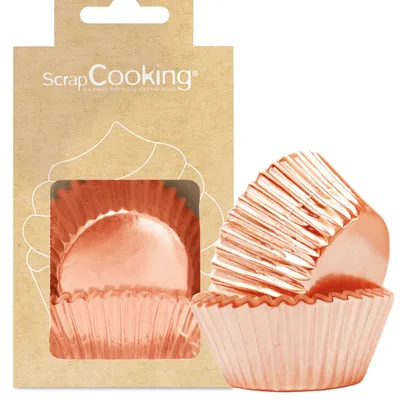 48 Präsentationsförmchen Roségold für Cupcakes und Muffins