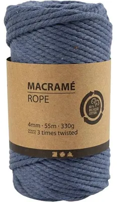 Zdjęcie produktu dla Sznurek do makramy 4 mm x 55 m - niebieska
