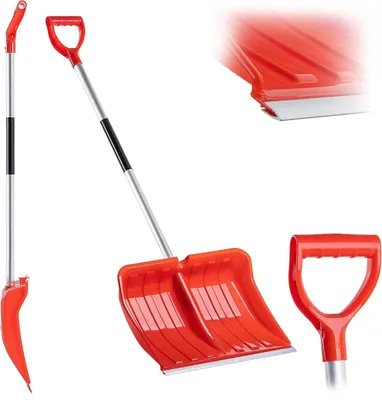 Productafbeelding van Sneeuwschep - Sneeuwschuiver Ruimer - Sneeuw Ruimen - Aluminium Rand - 50 x 138 cm - Oranje