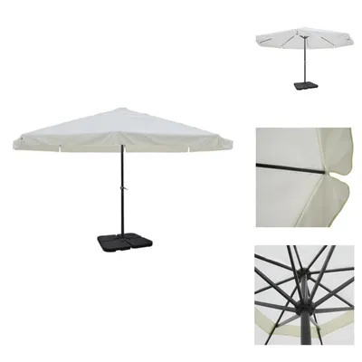 Produktbild von Sonnenschirm Aluminium weiss mit Schirmständer -  Sonnenschirme & Sonnenschutze