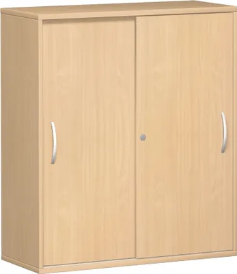 Produktbild von Geramöbel Schiebetürenschrank mit Mittelseite, 4 Nachbildung-Einlegeböden, abschließbar, 1000x425x1152, Buche/Buche, N-10S310-BB