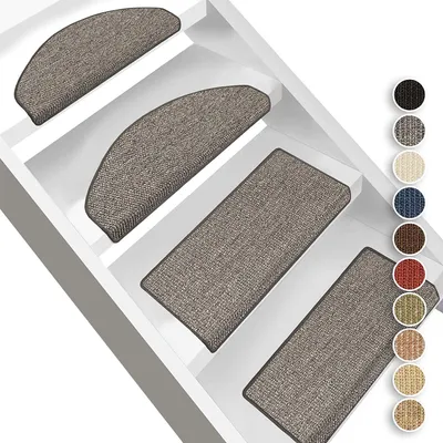 Produktbild von Sisal-Stufenmatte Pure Nature Halbrund Grau 23,5 x 65 cm