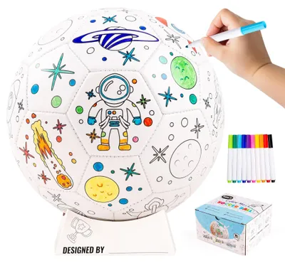 Produktbild von Mini-Fußball zum Bemalen für Kinder, mit Luftpumpe