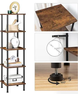Image de Bibliothèque, étagère moderne, rangement pour livres, 30 cm (P) x 30 cm (L) x 115 cm (H)