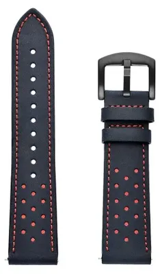 Produktbild von Lederarmband für Smartwatch - Suunto Race 2 - Kompatibel mit Suunto Race - Vintage - Metallschnalle - Mitternachtsblau