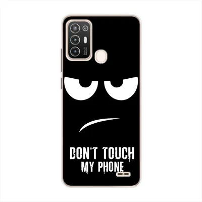 Produktbild von König Design Hülle kompatibel mit ZTE Blade A52 Kunststoff Soft Handyhülle - Handy Case Dont Touch My Phone Schwarz