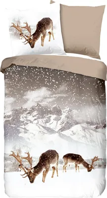 Produktbild von Duvet cover Good Morning 155x220 + 1* 80x80 cm - deers in winter landscape