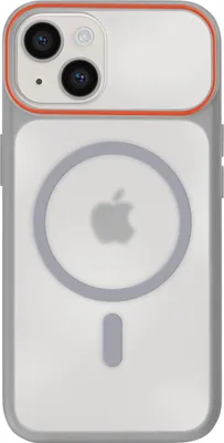 Obrázok produktu pre Avizar, MagSafe puzdro iPhone 14 / 13 dymové sklo silikónový rám, sivá farba