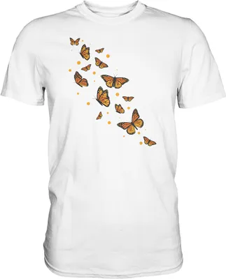 Produktbild von Frauen Monarch Schmetterling T-Shirt – White / XXL