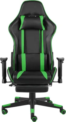 Produktbild von vidaXL Gaming-Stuhl mit Fußstütze Drehbar Grün PVC