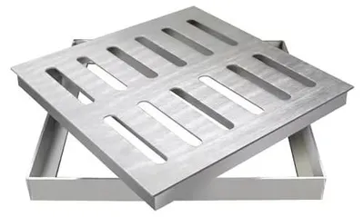 Imagen del producto de Omgoods - Rejilla de desagüe de acero inoxidable - Rejilla de alcantarillado cuadrada - Filtro de desagüe resistente - Desagüe para canalones - Desagüe para garaje - Estructura robusta