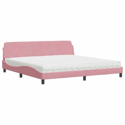 Obrázok produktu pre Posteľ s matracom Dover ružový200x200 cm zamat