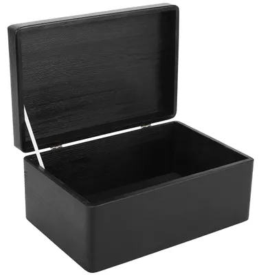 Productafbeelding van Creative Deco Zwarte Grote Houten Doos Opbergdoos, 30 x 20 x 14cm (+/-1cm)