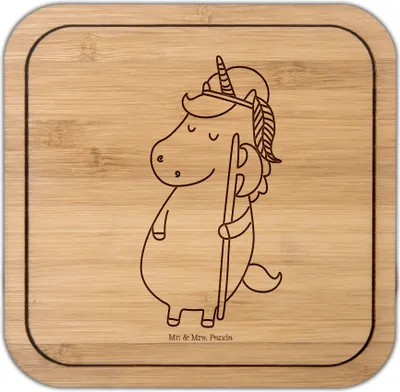 Produktbild von Mr. & Mrs. Panda Tischschoner Einhorn Junge - Transparent - Geschenk, Einhörner, gläseruntersetzer, Bube, Flaschenuntersetzer, Mittelalter, Unicorn, Coaster