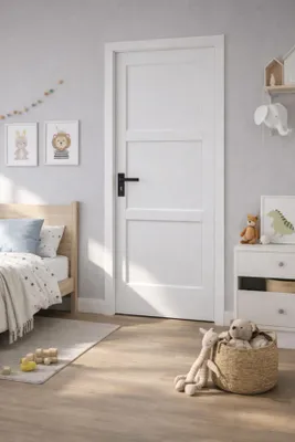 Immagine prodotto di Bloc porta Korya bianco 3 pannelli H204 x L73 cm, lato destro, maniglia grande, ferramenta