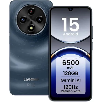 Produktbild von LAGENIO A12 Dunkelblau Smartphone Ohne Vertrag Android 12GB RAM + 128GB, 13 MP AI Kamera, Handy 6,9 Zoll 120Hz Display 6500mAh, GPS, Dual SIM 4G