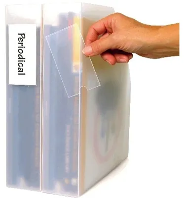 Produktbild von Quantore - Etikettenhalter Djois 46x75mm selbstklebend transparent 6 Stück