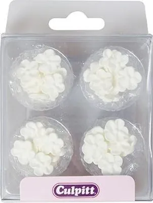 Obrázek produktu pro Cukrová dekorace - Bílé mini květy - 48ks