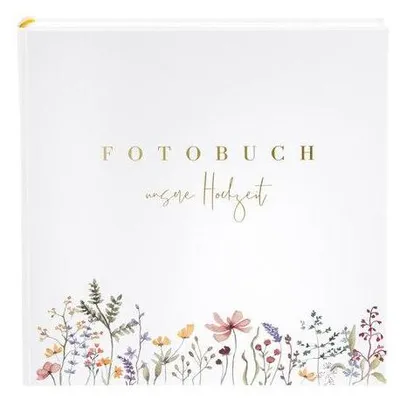 Produktbild von Fotoalbum Blütenliebe, Hochzeit, 30 x 31 cm, 60 Seiten, weiß, florales Motiv