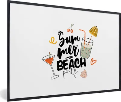 Produktbild von MuchoWow® Gerahmtes Poster Cocktail - Sommer - Schwarz 90x60 cm - Poster mit Schwarzem Bilderrahmen Wandposter Rahmen Foto Bilder - Fotorahmen - Foto-Plakat