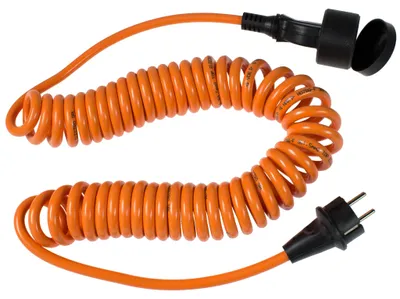 Image de as-Schwabe 70413 Stromkabel Orange 5 m Netzstecker Typ F (70413)
