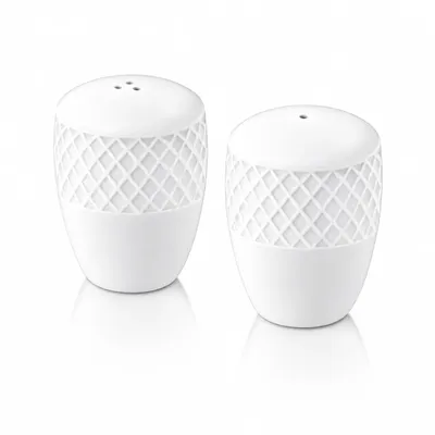 Image de Ensemble de deux pots à sel et à poivre Wilmax, en porcelaine blanche