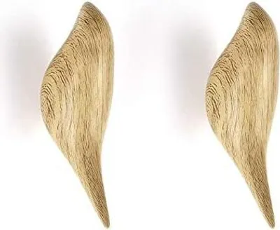 Produktbild von Holzhaken ， 2 Vogel-Kleiderhaken aus Holz, Holzhaken zum Aufhängen von Mänteln, Hüten, Schals, Jacken, Kleidung und Kopfhörern im Schlafzimmer, Wohnzimmer, Flur