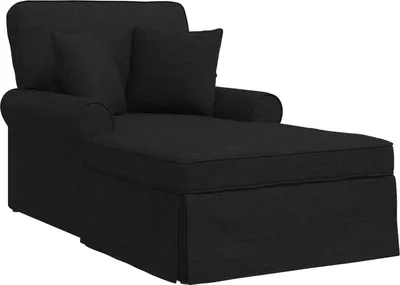 Produktbild von vidaXL Chaise Lounge mit Rock 3 stk. Schwarz Stoff 91 x 157 x 91 cm
