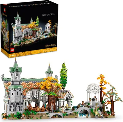 Produktbild von LEGO 10316 Icons DER HERR DER RINGE: BRUCHTAL, Großes Set für Erwachsene mit 15 Minifiguren, darunter Frodo, Sam und Bilbo Beutlin, baue und stelle das Tal von Mittelerde aus, ein großes fesselndes Set exklusiv bei Amazon