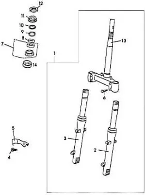 Produktbild von Kreidler Florett 125E Gabelholm rechts FIG38-11 Motorroller.de Gabelstab Gabelbein Gabelstrebe Stoß-Dämpfer Gabel-Holm Gabel-Bein