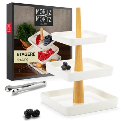 Produktbild von Moritz & Moritz Etagere eckig weiß mit Holz