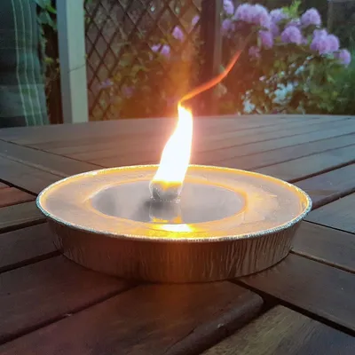 Flammschale mit 8 Stunden Brennzeit Garten Dekoration XXL Kerze Partyfeuer Deko Tischdeko Gartenlicht Outdoorkerze