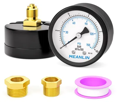 Productafbeelding van Drukmeter 0-10 Bar voor Putpomp met 2" Wijzerplaat en Achtermontage