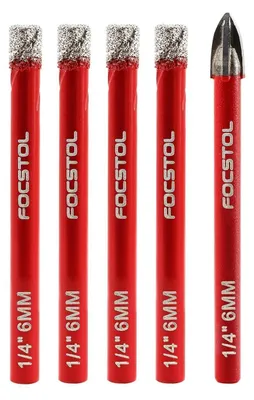 Obrázok produktu pre Sada diamantových vrtákov 6 mm, 4 kusy + sada 5 vrtákov z karbidu 6 mm